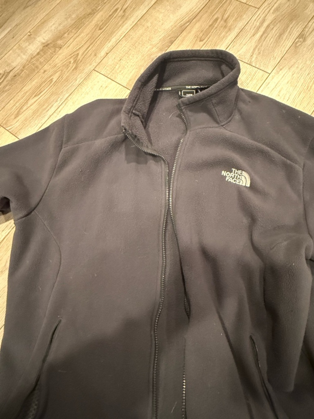 The North Face Gray Fleece Jacket with Embroidered Logo